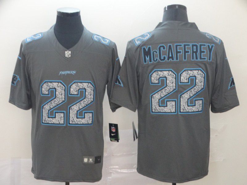 Men Carolina Panthers #22 Mccaffrey Nike Teams Gray Fashion Static  Limited NFL Jersey